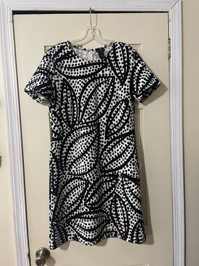 Ann Taylor factory black-and-white short sleeved dress
